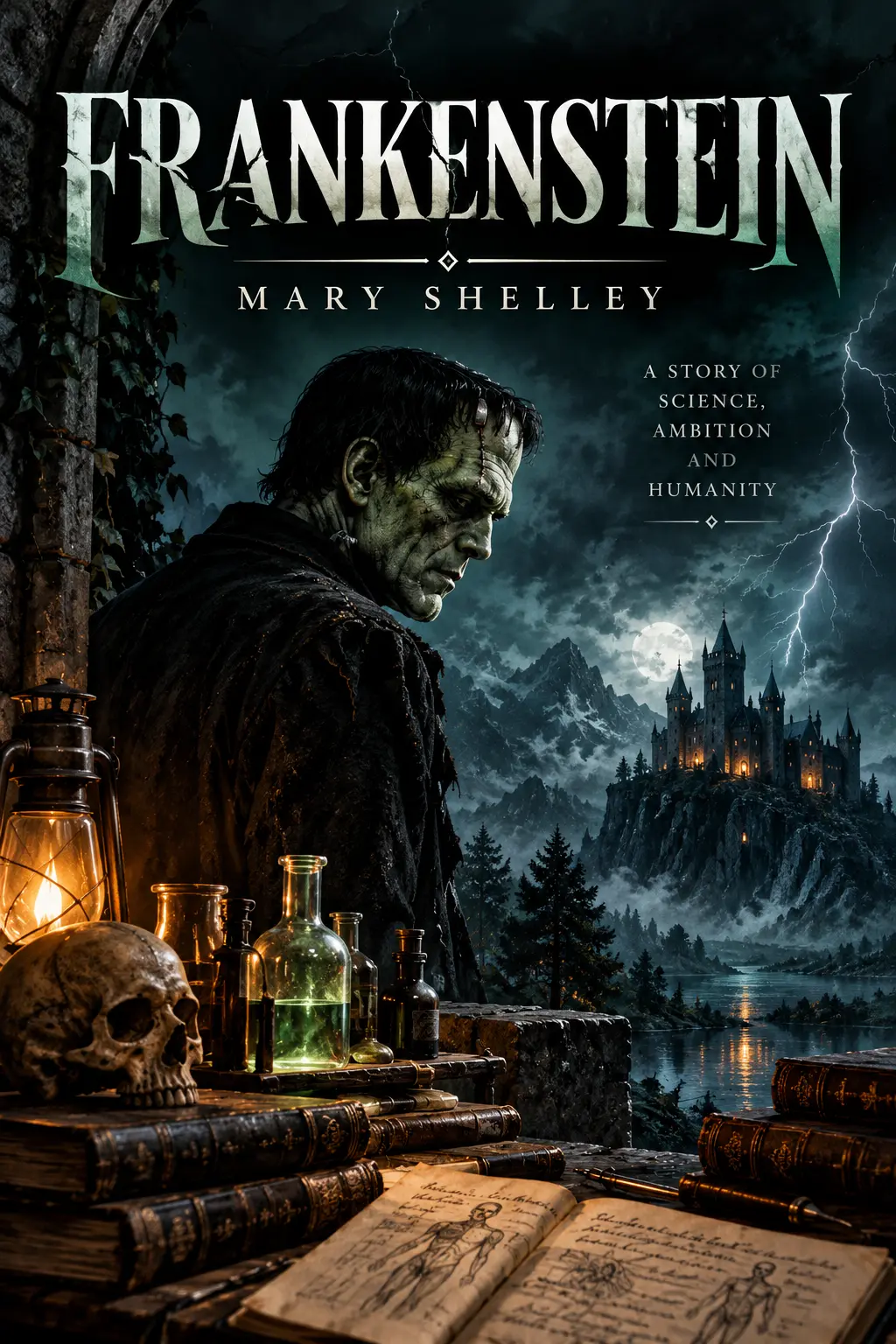 Cover of Frankenstein by Mary Shelley – Classic Gothic Novel (Digital Edition)