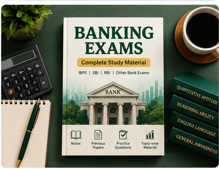 Cover of Banking Exams – Complete Study Guide for IBPS, SBI & RRB